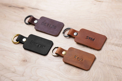 Leather Keychain - Rectangular