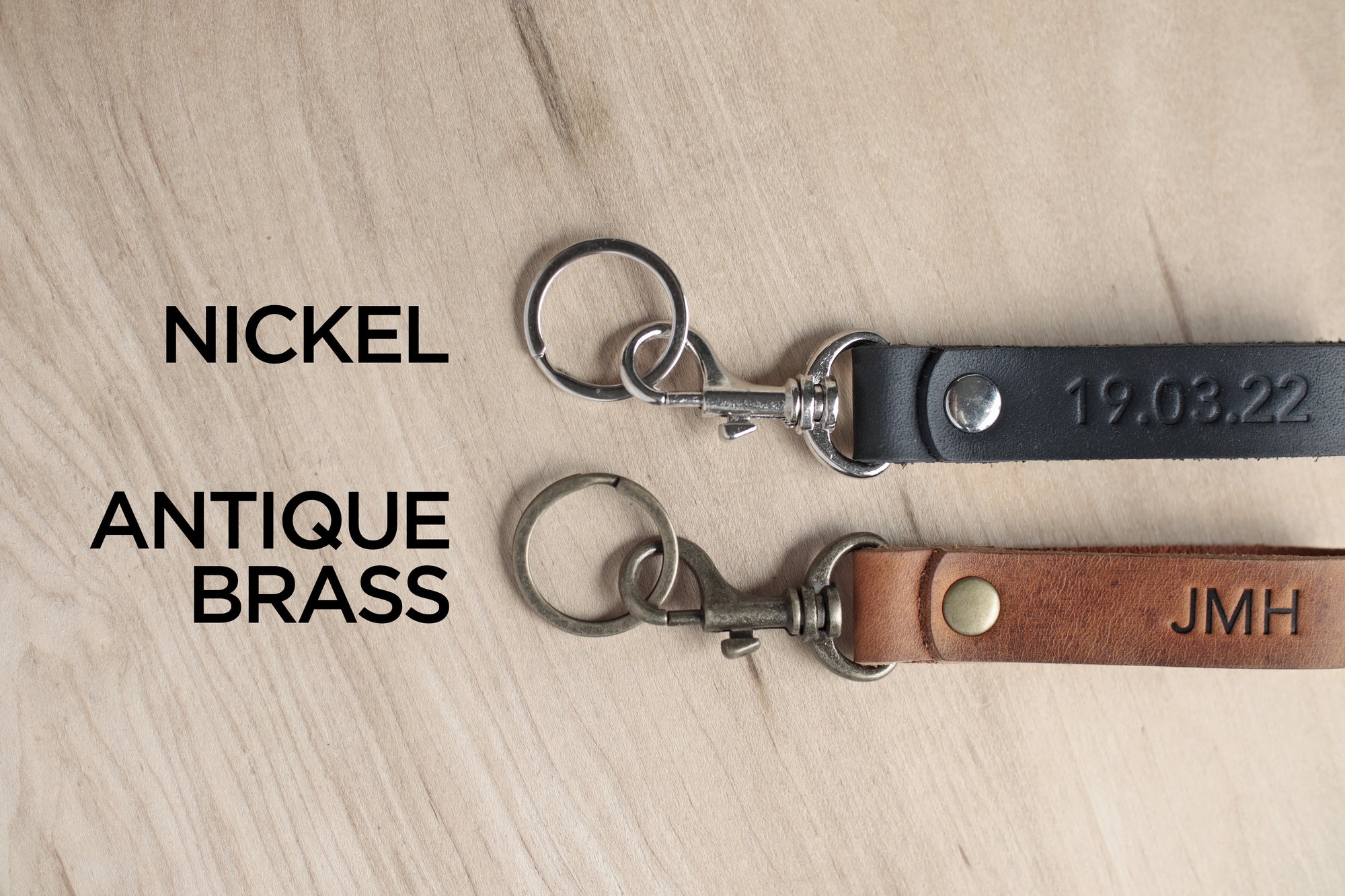 小物 creek angler's device leather Keychain The Tannery Top Grain 2 Pieces Genuine Leather Keychain