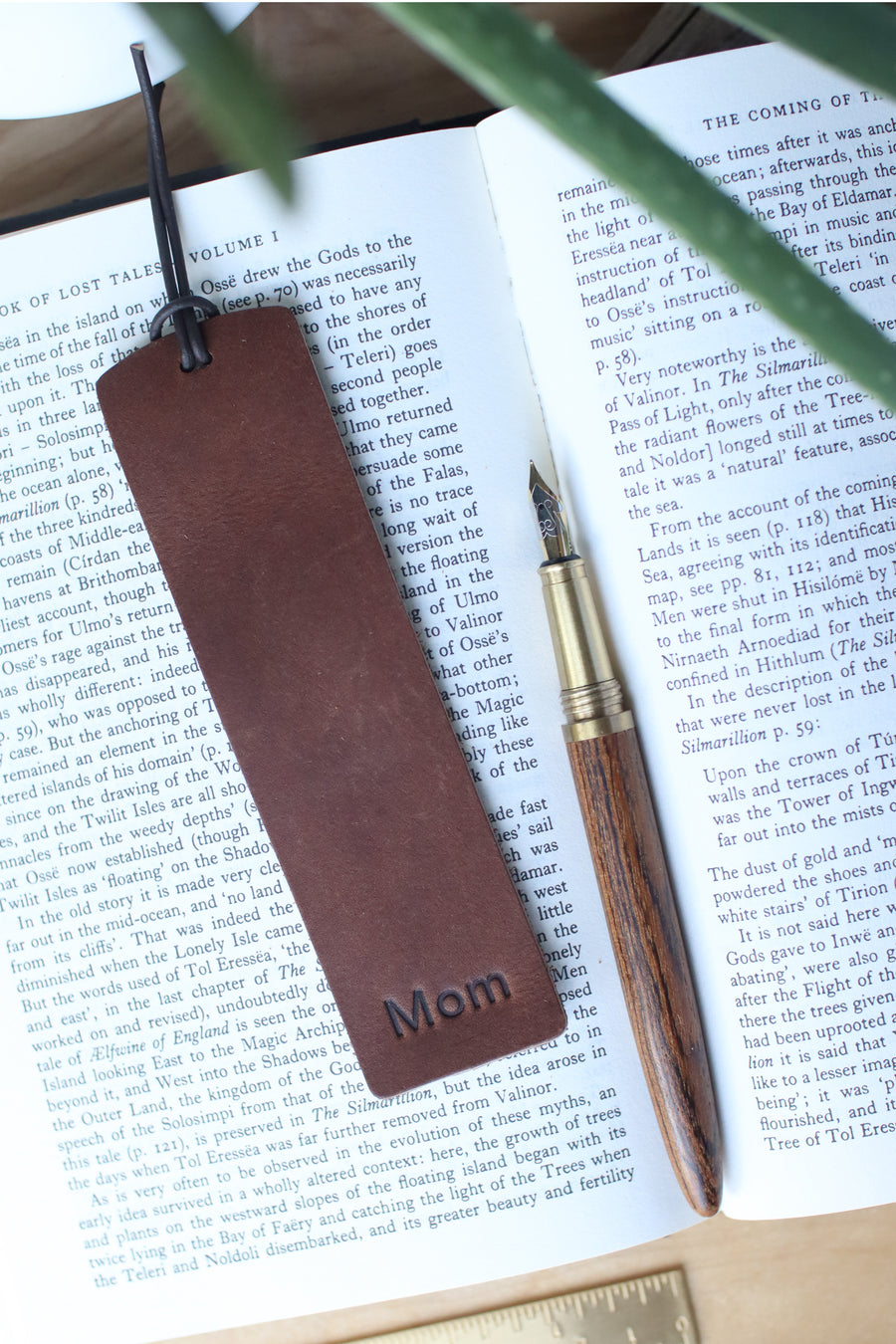 Corded Leather Bookmark