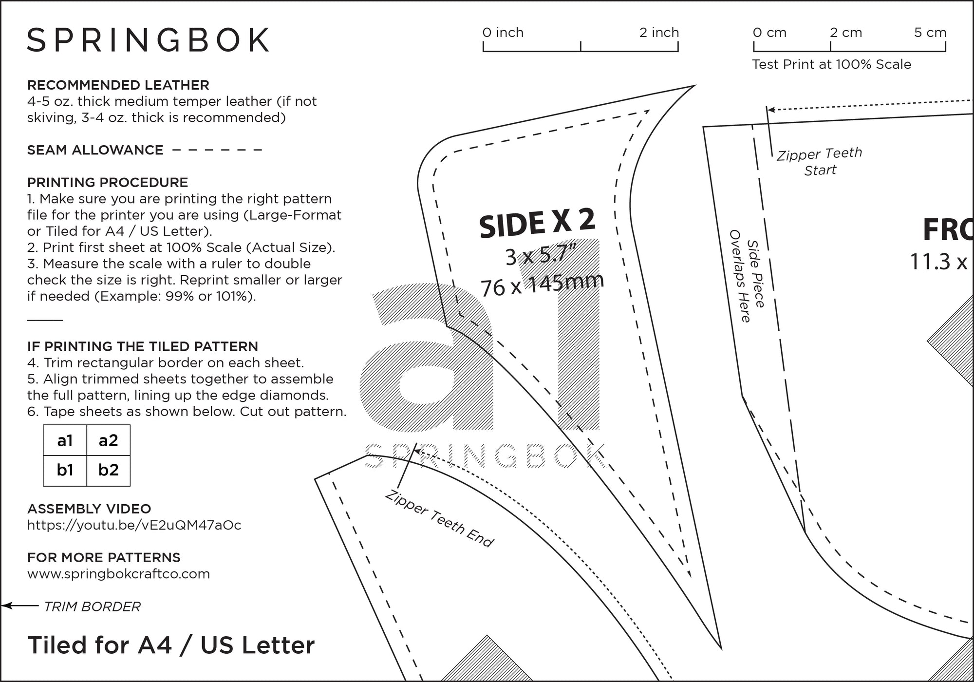 Leather Waist Bag Pattern (No.31)