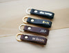 Leather Keychain - Metallic Lettering