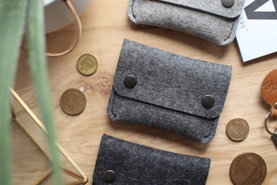 100% Wool Coin Pouch