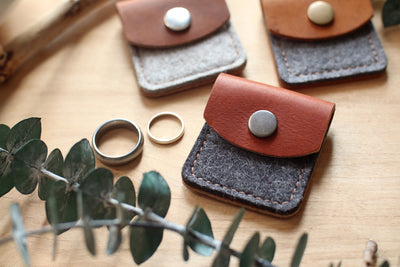 Ring Pouch - Wool and Leather