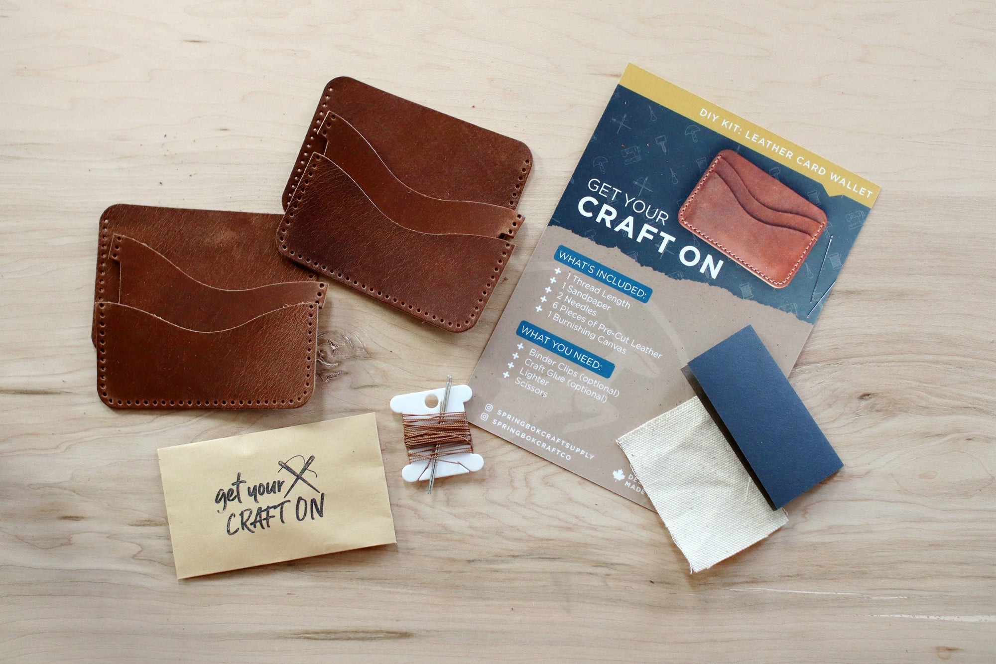 DIY Leather Card Wallet Kit - Springbok Craft Company DIY Leather Card Wallet Kit - Springbok Craft Company