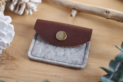 Double Ring Pouch - Wool and Leather