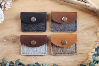 Double Ring Pouch - Wool and Leather