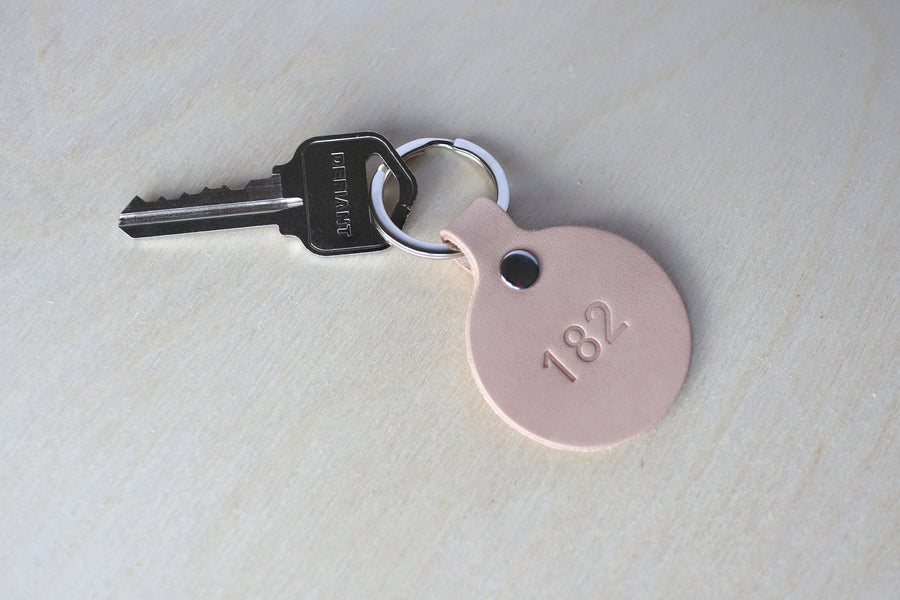 Round Leather Keychain - Natural Veg Tan