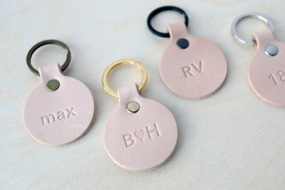 Round Leather Keychain - Natural Veg Tan