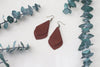 Leather Earrings: Layered Drop Leaf I