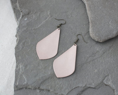 Leather Earrings: Drop Leaf A