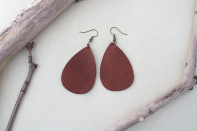 Leather Earrings: Teardrop C