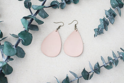 Leather Earrings: Teardrop A