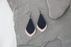 Leather Earrings: Layered Drop Leaf E